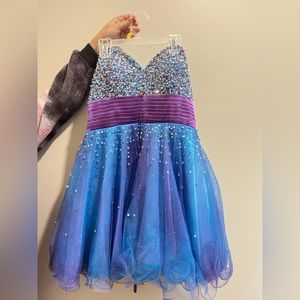 Purple and blue Prom Dress